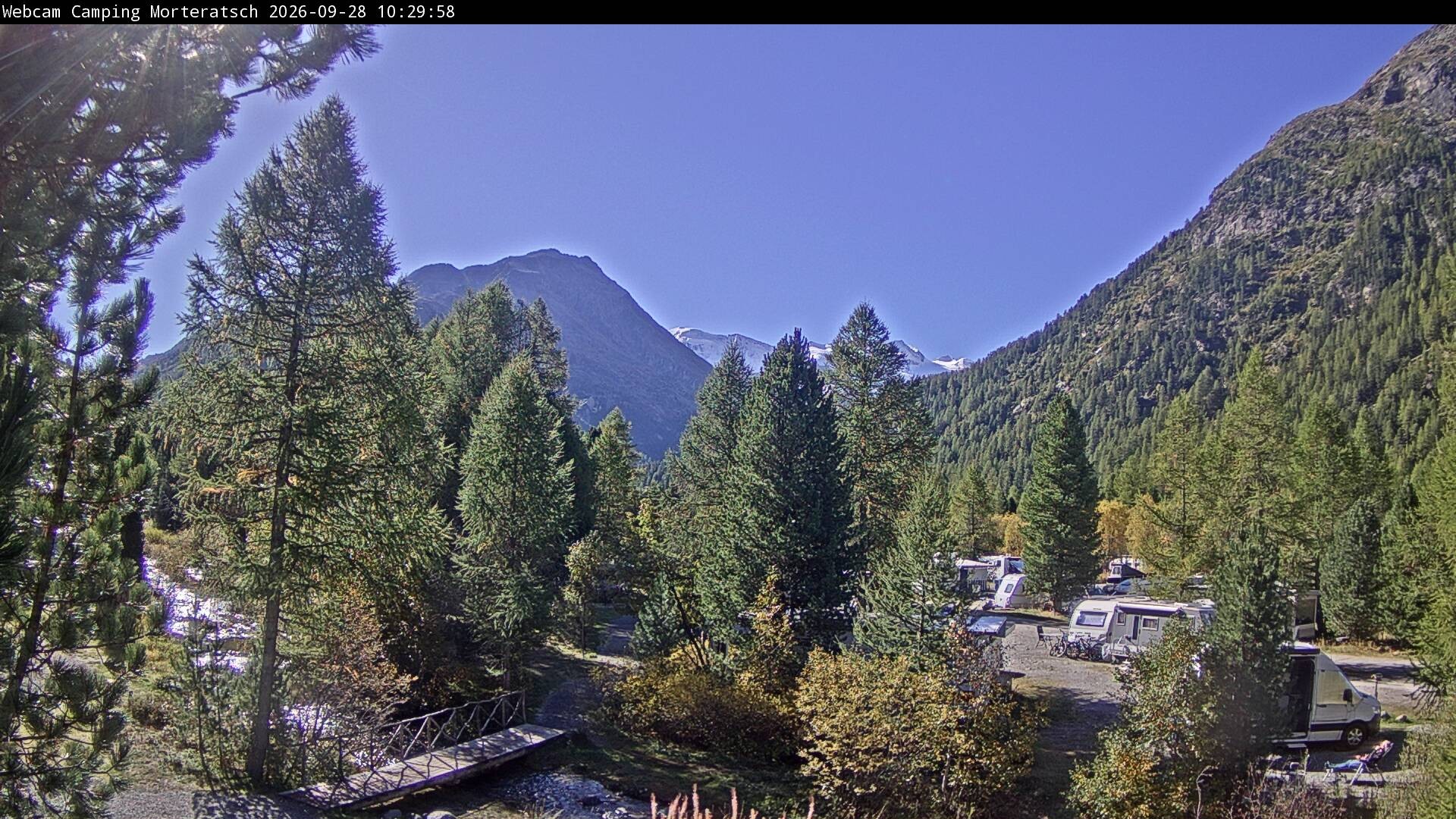 Archiv Foto Webcam Blick Campingplatz Morteratsch