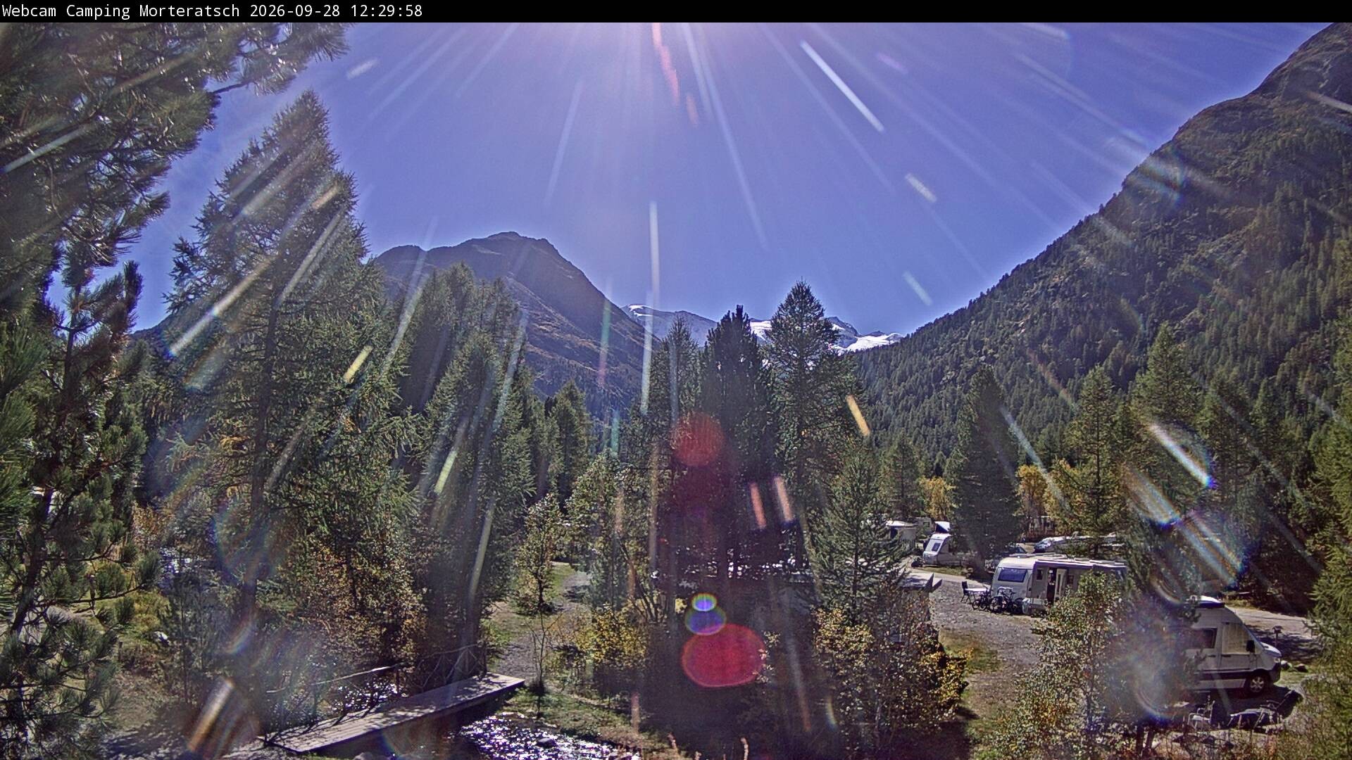Archiv Foto Webcam Blick Campingplatz Morteratsch