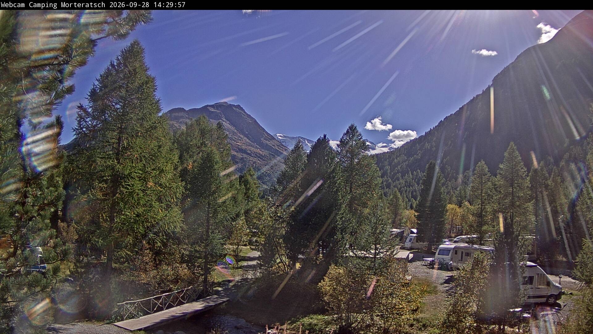 Archiv Foto Webcam Blick Campingplatz Morteratsch