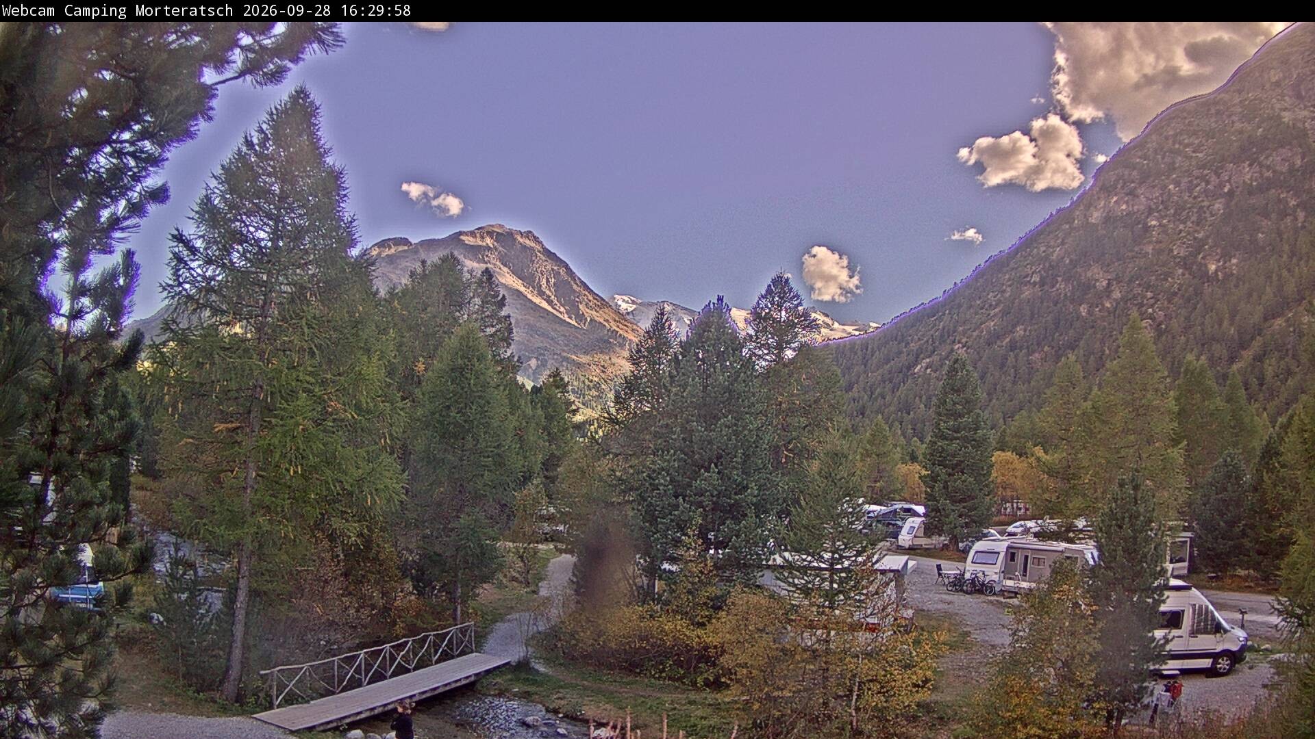 Archiv Foto Webcam Blick Campingplatz Morteratsch