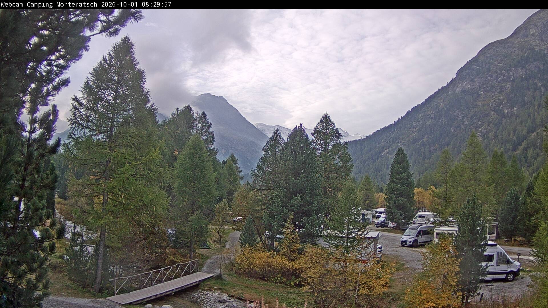 Archiv Foto Webcam Blick Campingplatz Morteratsch