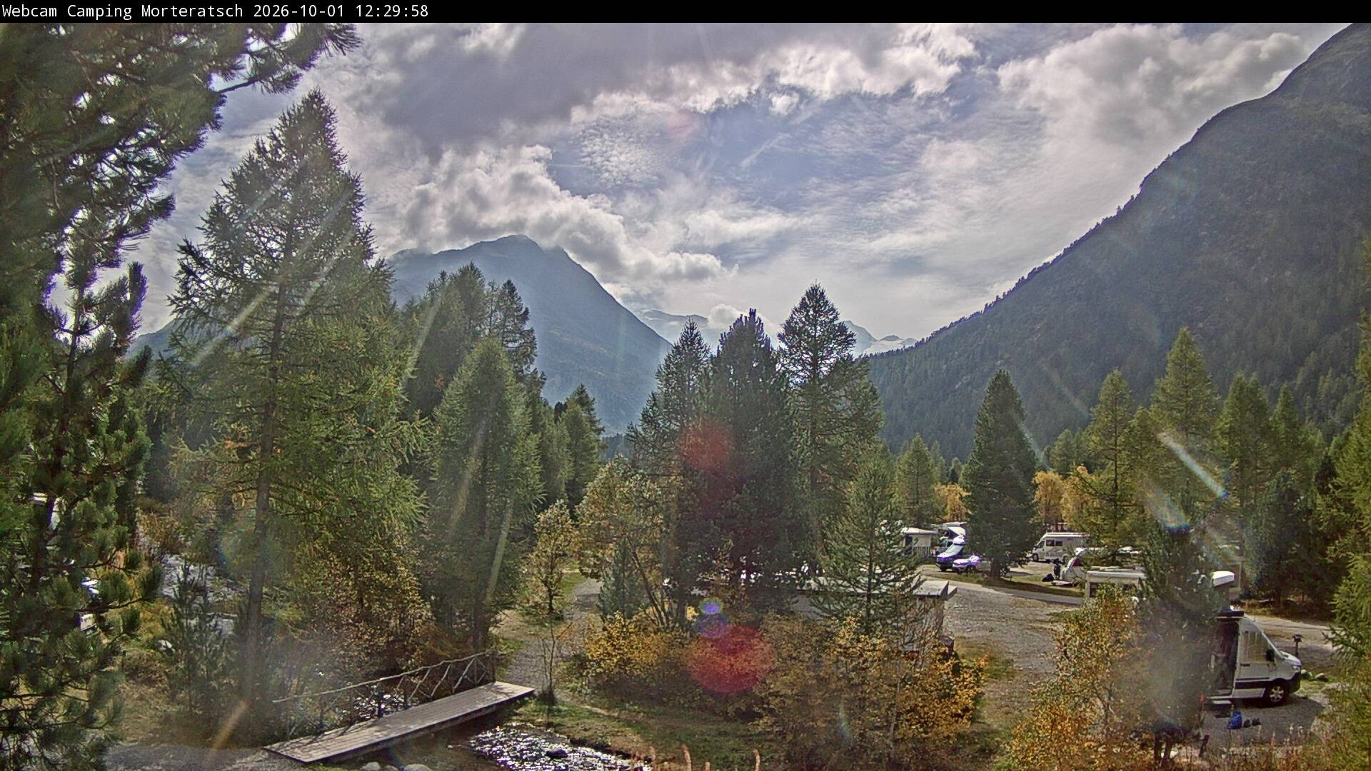 Archiv Foto Webcam Blick Campingplatz Morteratsch