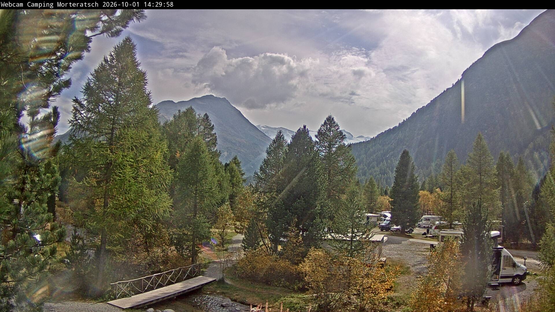 Archiv Foto Webcam Blick Campingplatz Morteratsch