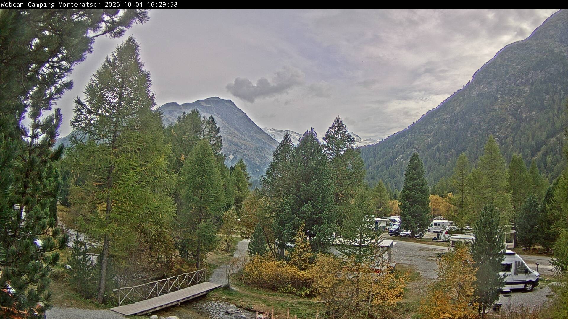 Archiv Foto Webcam Blick Campingplatz Morteratsch