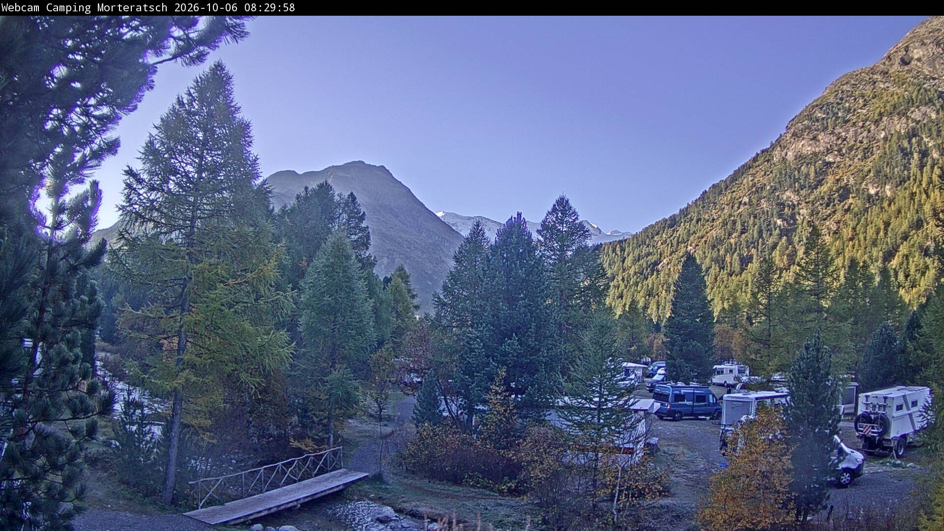 Archiv Foto Webcam Blick Campingplatz Morteratsch