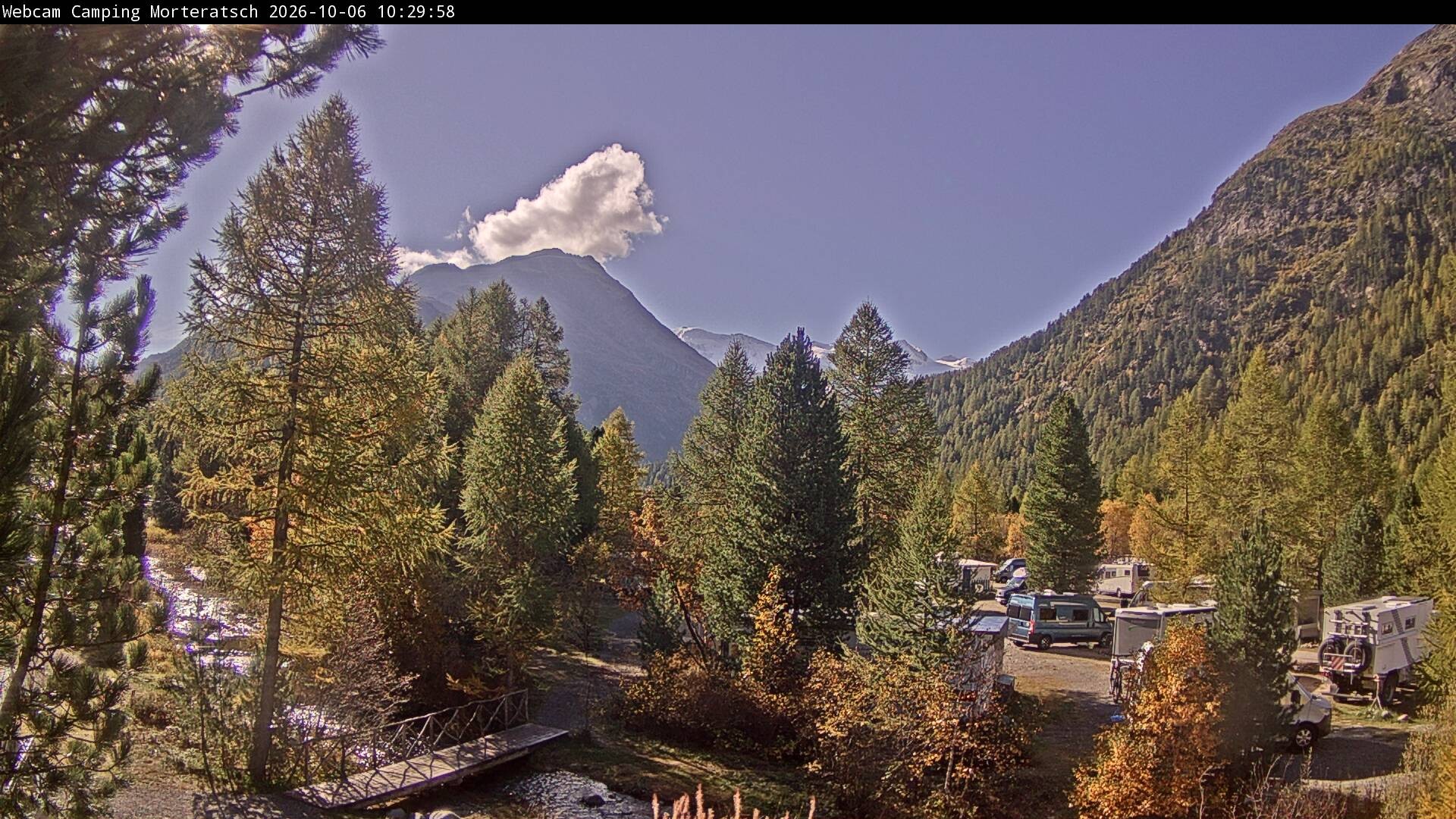 Archiv Foto Webcam Blick Campingplatz Morteratsch