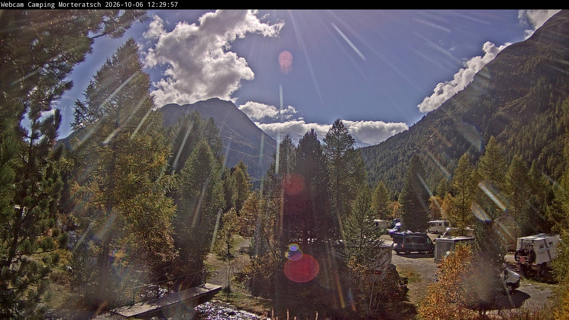 Archiv Foto Webcam Blick Campingplatz Morteratsch