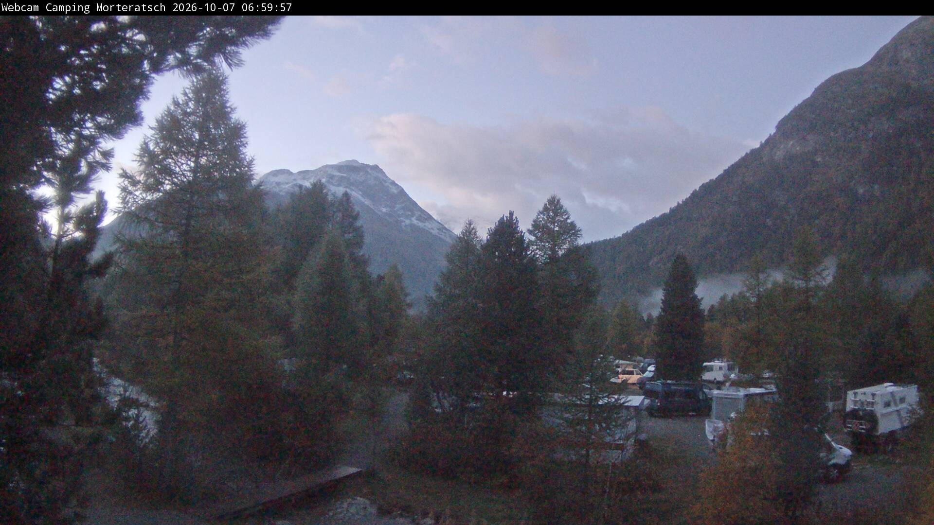 Archiv Foto Webcam Blick Campingplatz Morteratsch