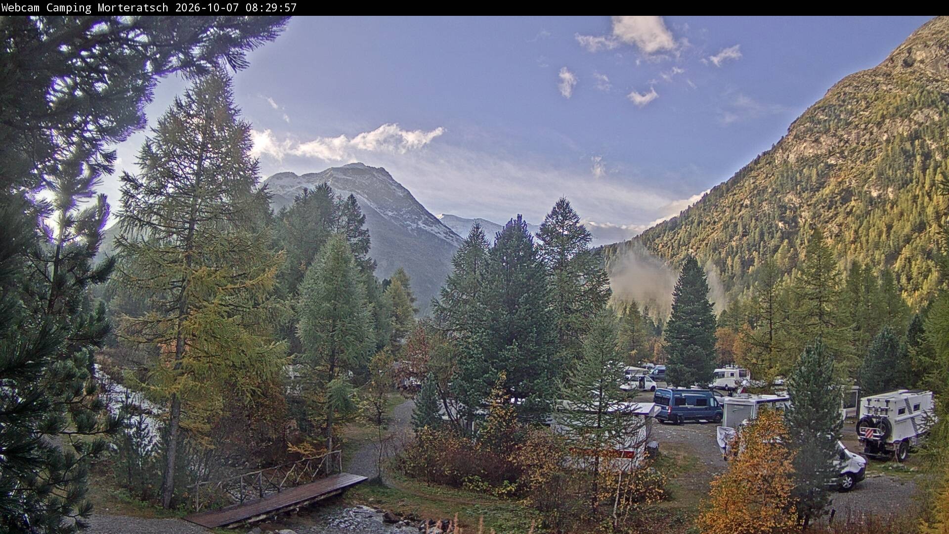 Archiv Foto Webcam Blick Campingplatz Morteratsch