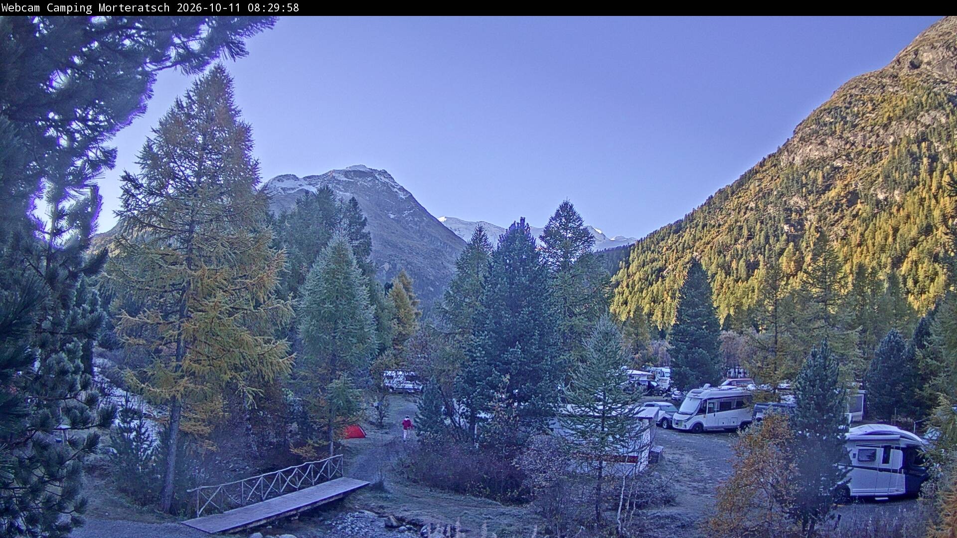 Archived image Webcam Morteratsch camping area, Engadin