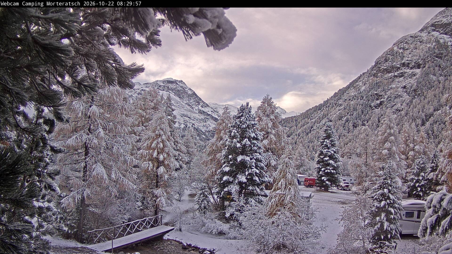 Archiv Foto Webcam Blick Campingplatz Morteratsch