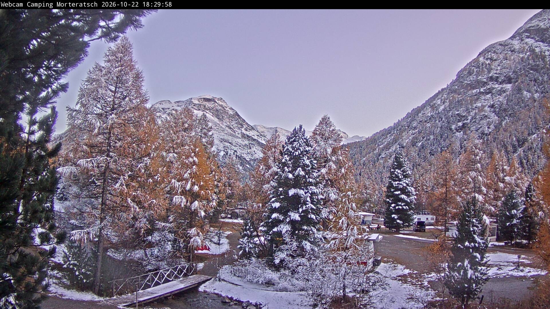 Archiv Foto Webcam Blick Campingplatz Morteratsch