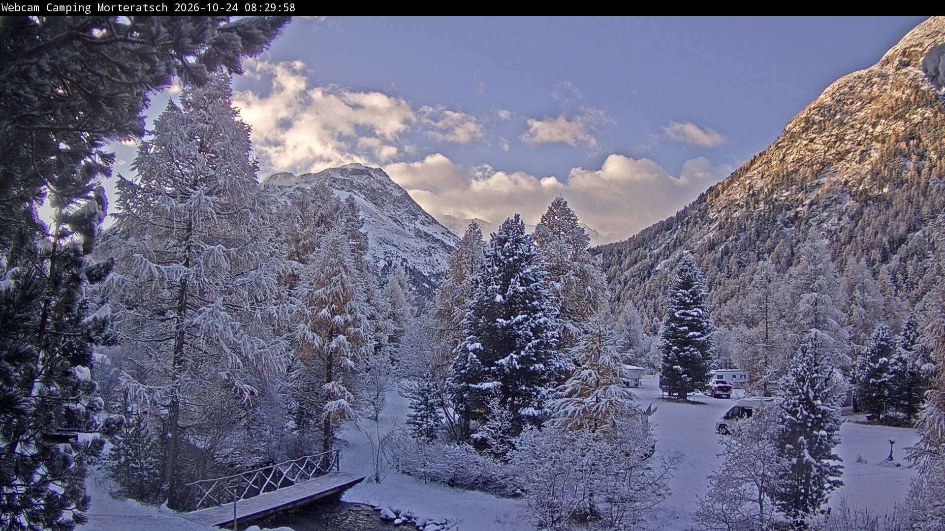 Archiv Foto Webcam Blick Campingplatz Morteratsch