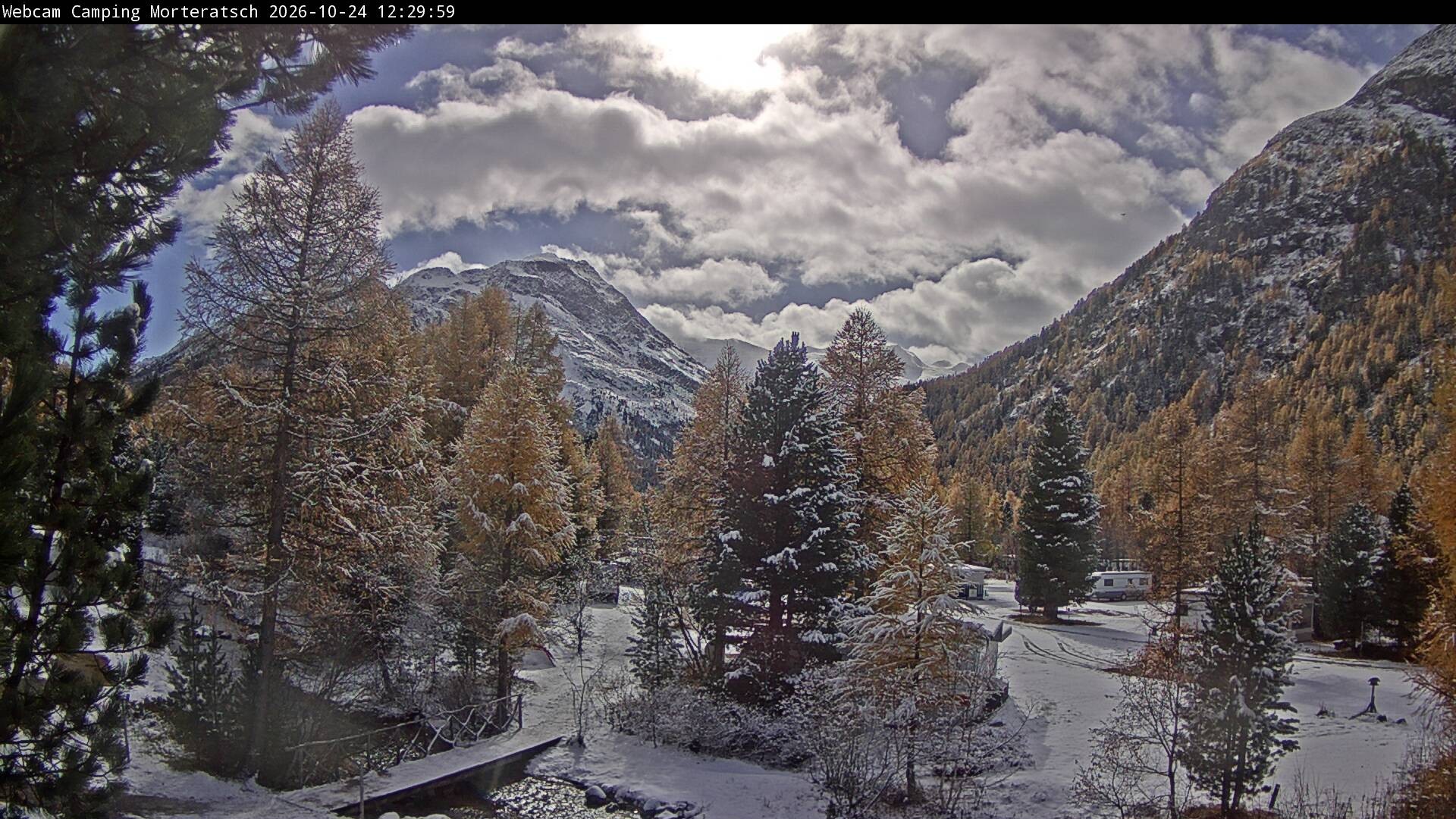 Archiv Foto Webcam Blick Campingplatz Morteratsch