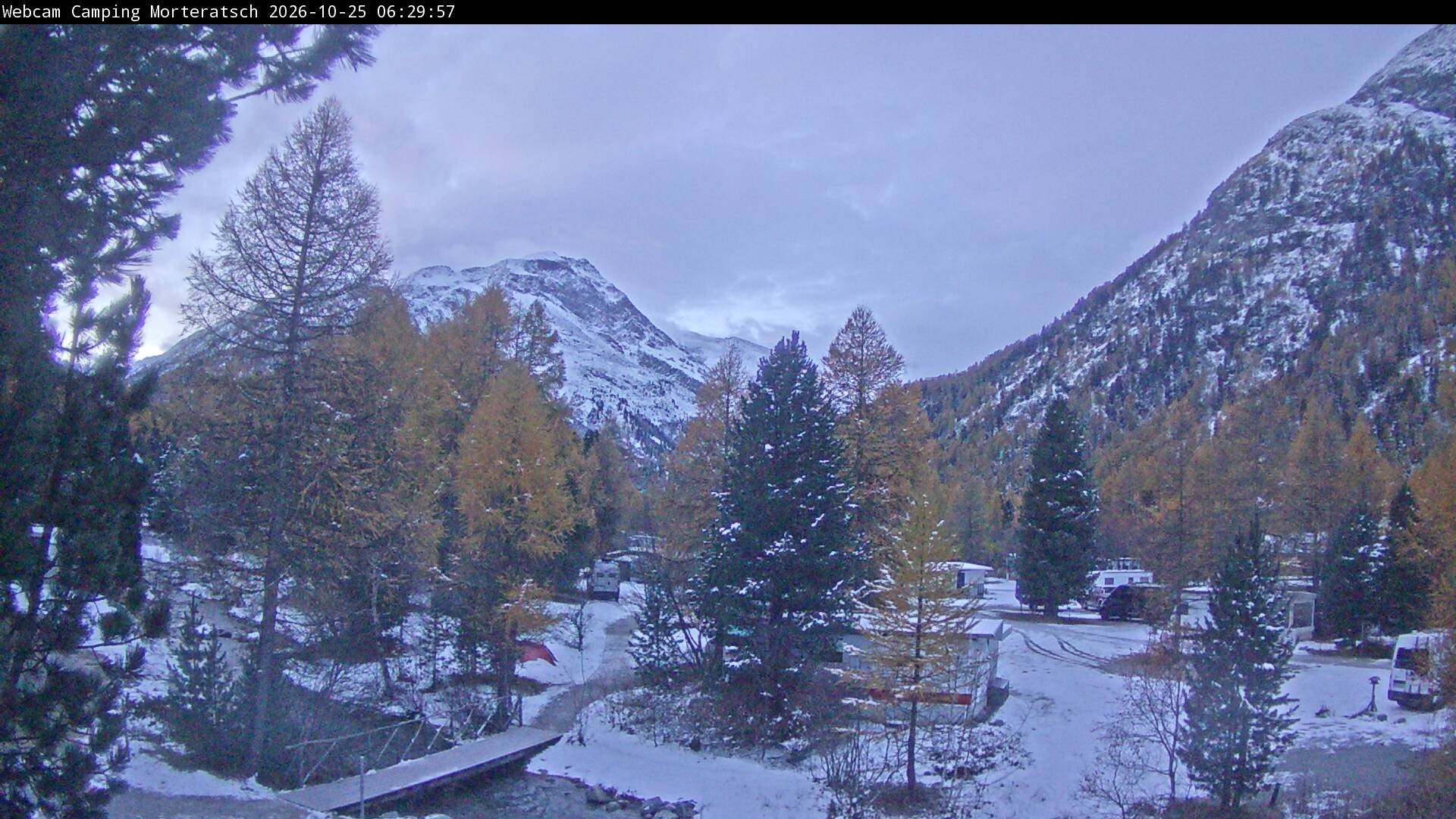 Archiv Foto Webcam Blick Campingplatz Morteratsch