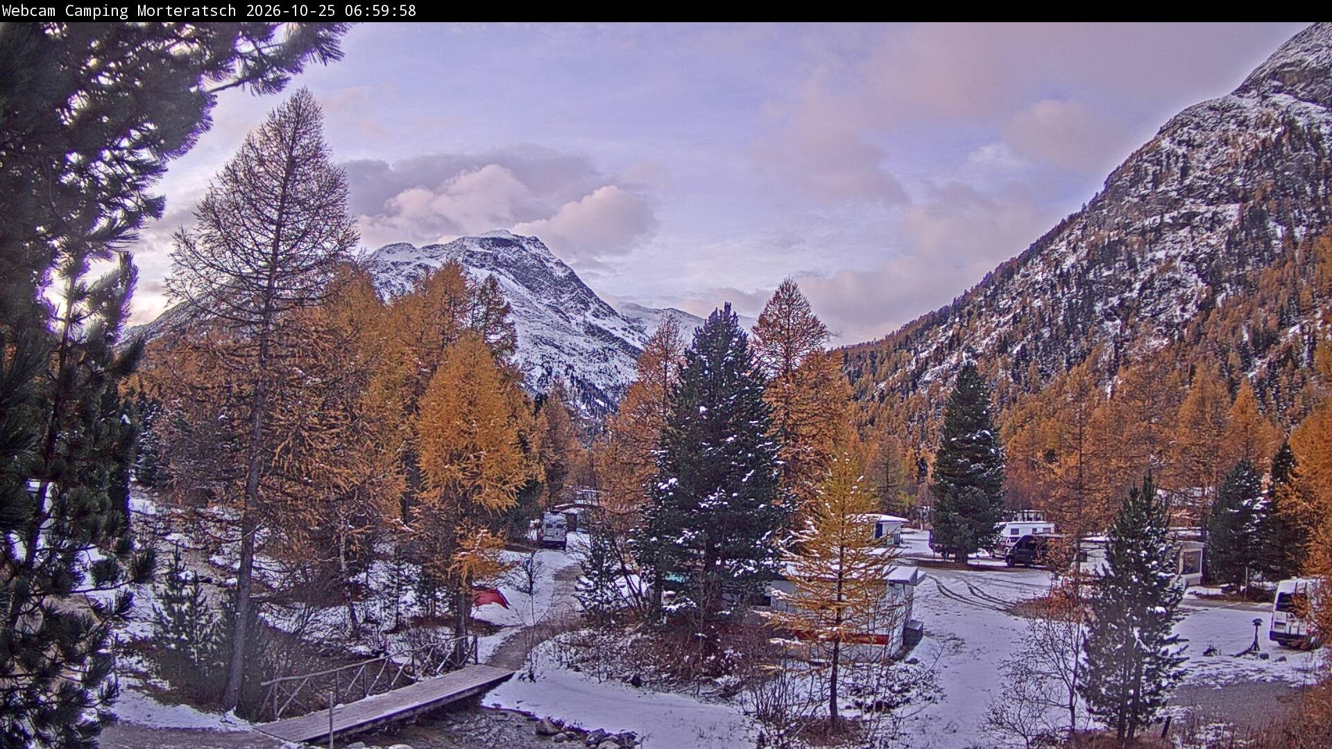 Archiv Foto Webcam Blick Campingplatz Morteratsch