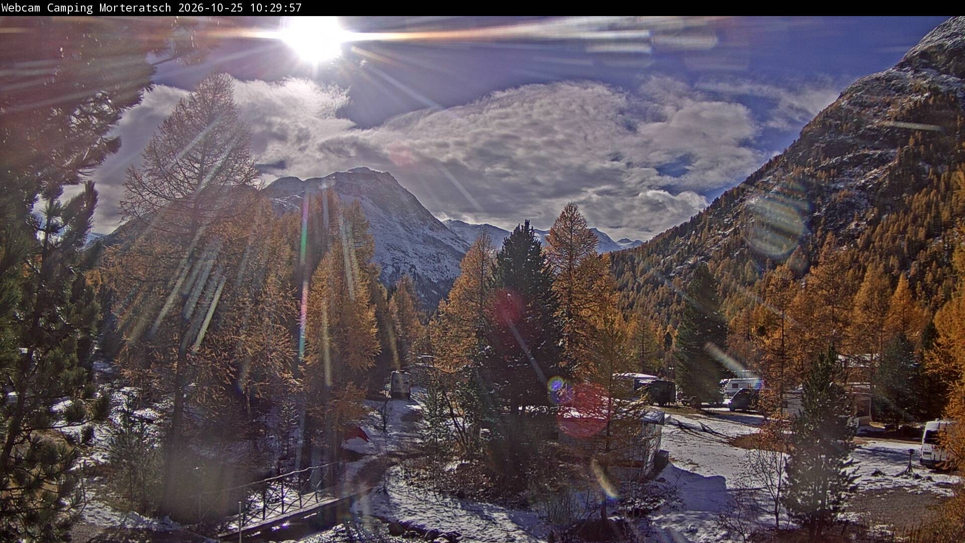 Archiv Foto Webcam Blick Campingplatz Morteratsch