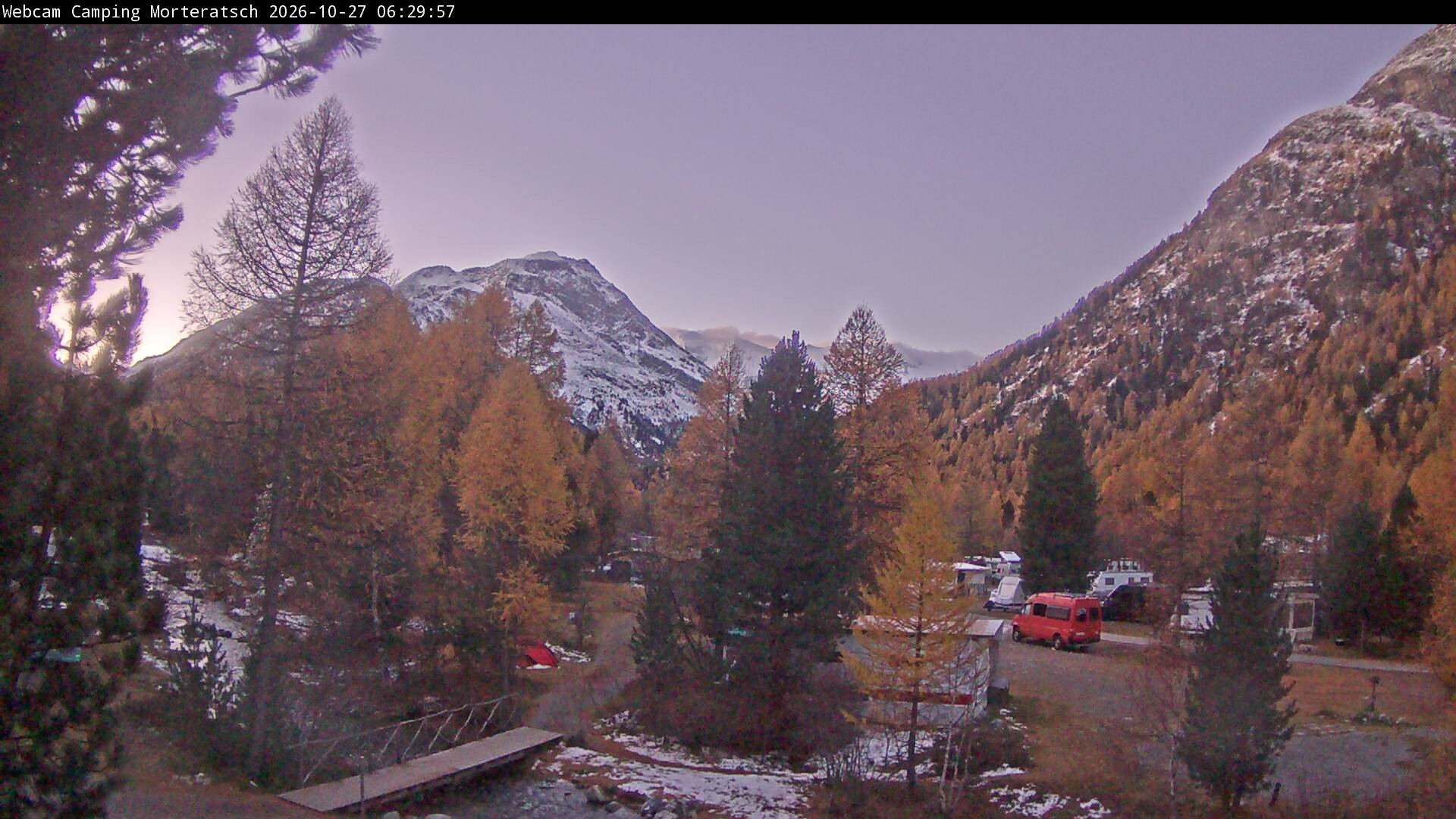 Archiv Foto Webcam Blick Campingplatz Morteratsch