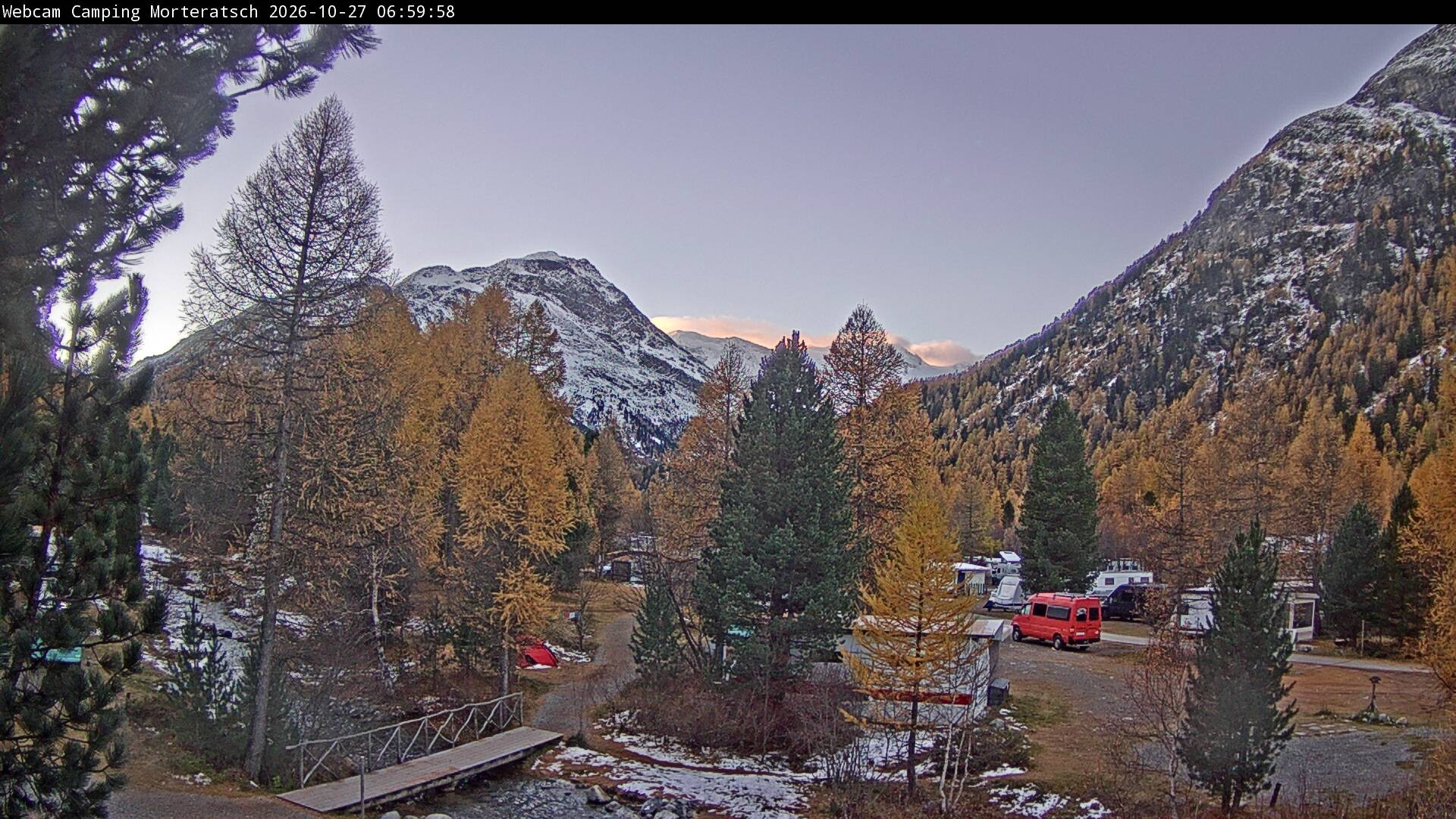 Archiv Foto Webcam Blick Campingplatz Morteratsch