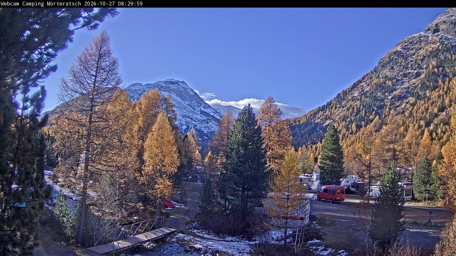 Archiv Foto Webcam Blick Campingplatz Morteratsch
