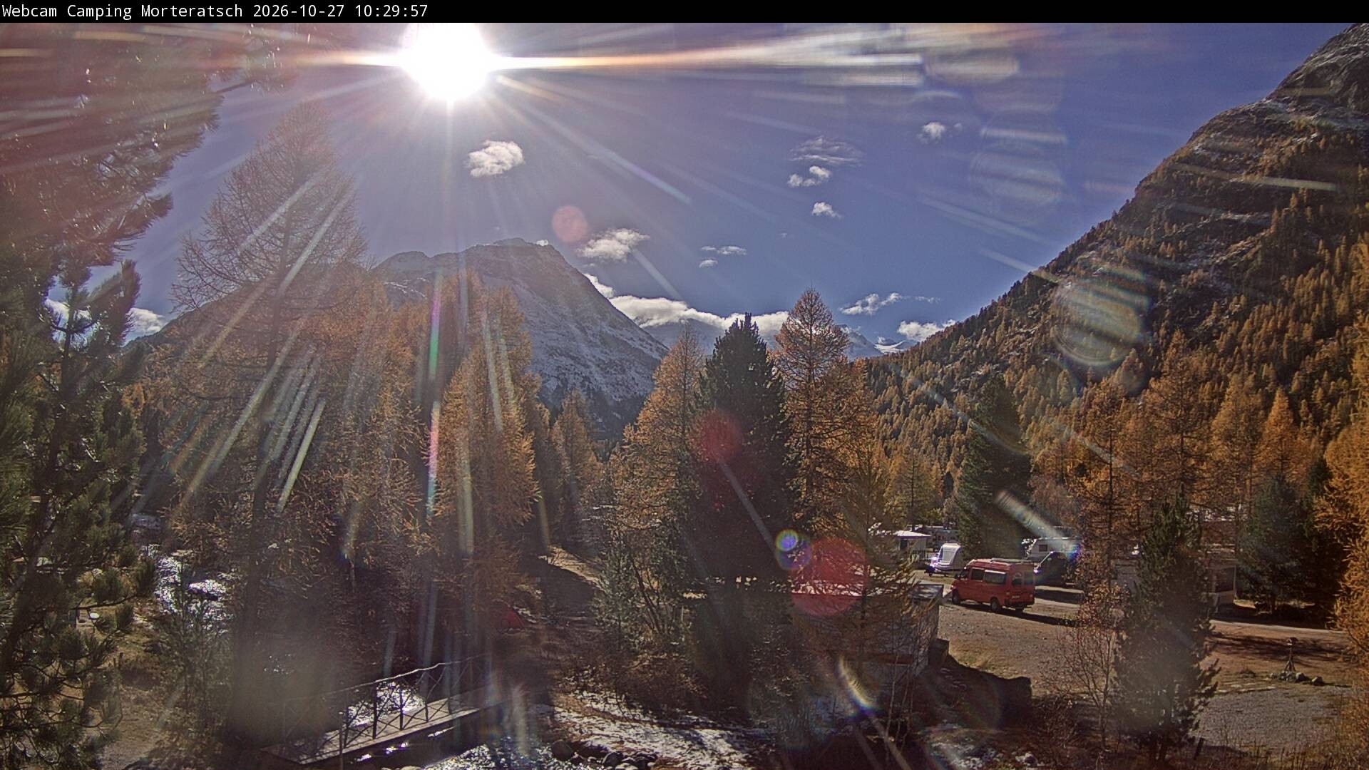 Archiv Foto Webcam Blick Campingplatz Morteratsch