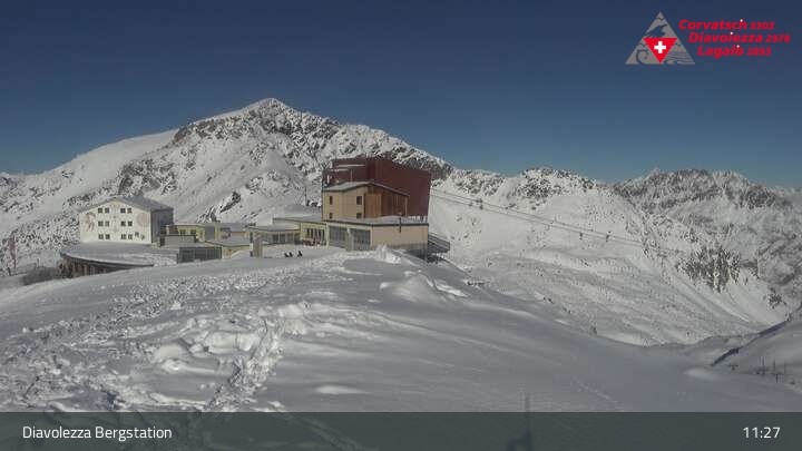 Archiv Foto Webcam Diavolezza: Berghaus Diavolezza