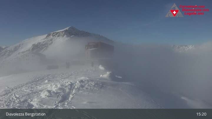 Archiv Foto Webcam Diavolezza: Berghaus Diavolezza