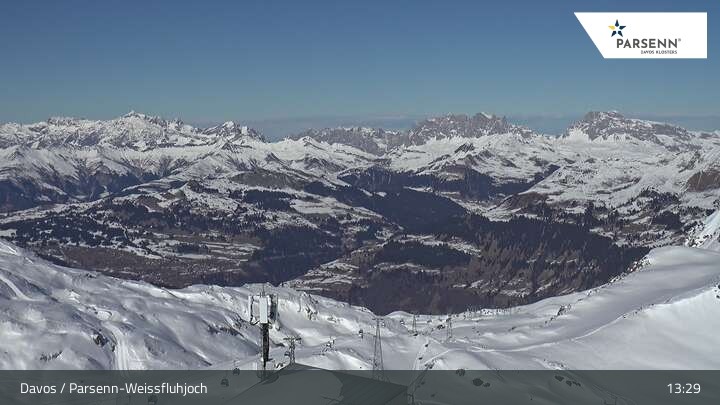 Archived image Webcam Davos Klosters: Weissfluhjoch (2260 m)