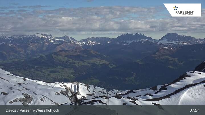 Archived image Webcam Davos Klosters: Weissfluhjoch (2260 m)