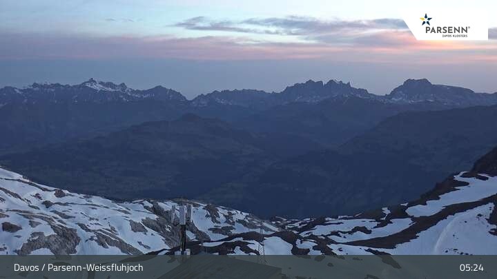 Archived image Webcam Davos Klosters: Weissfluhjoch (2260 m)