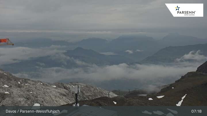Archived image Webcam Davos Klosters: Weissfluhjoch (2260 m)