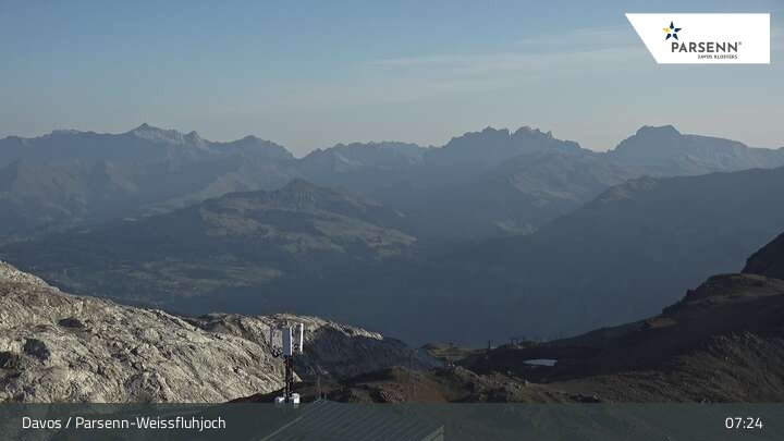 Archived image Webcam Davos Klosters: Weissfluhjoch (2260 m)