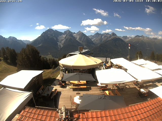 Archived image Webcam Scuol: mountain station chairlift "Prui", Ftan