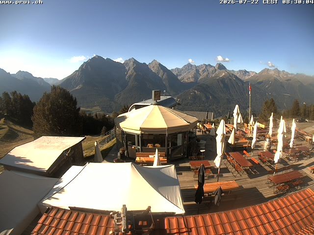 Archived image Webcam Scuol: mountain station chairlift "Prui", Ftan
