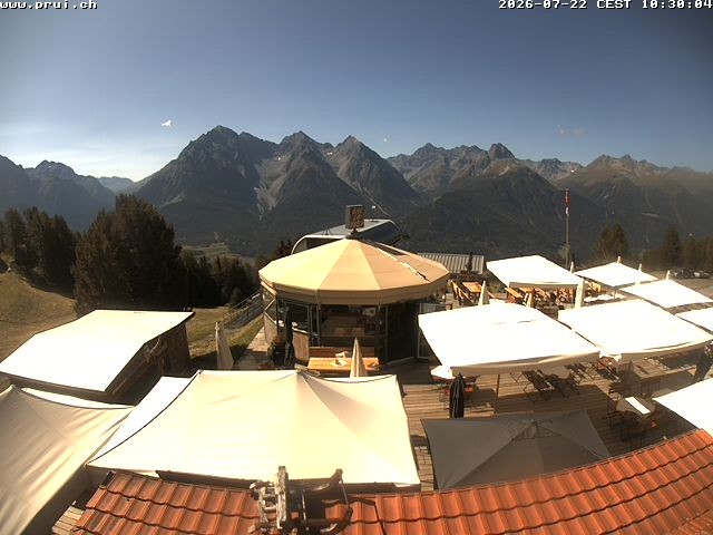 Archived image Webcam Scuol: mountain station chairlift "Prui", Ftan