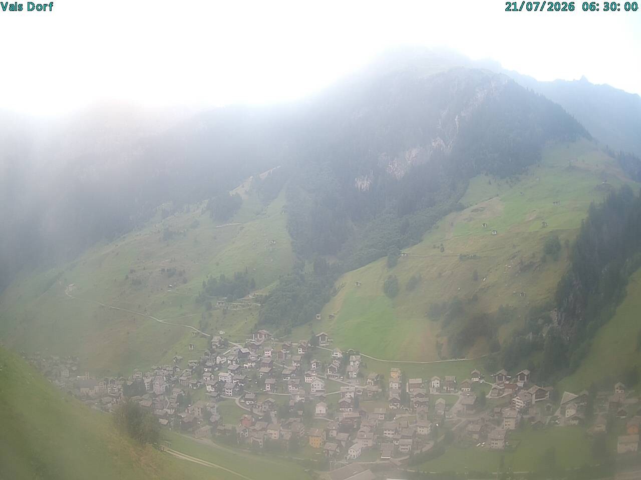 Archiv Foto Webcam Blick auf das Dorf Vals
