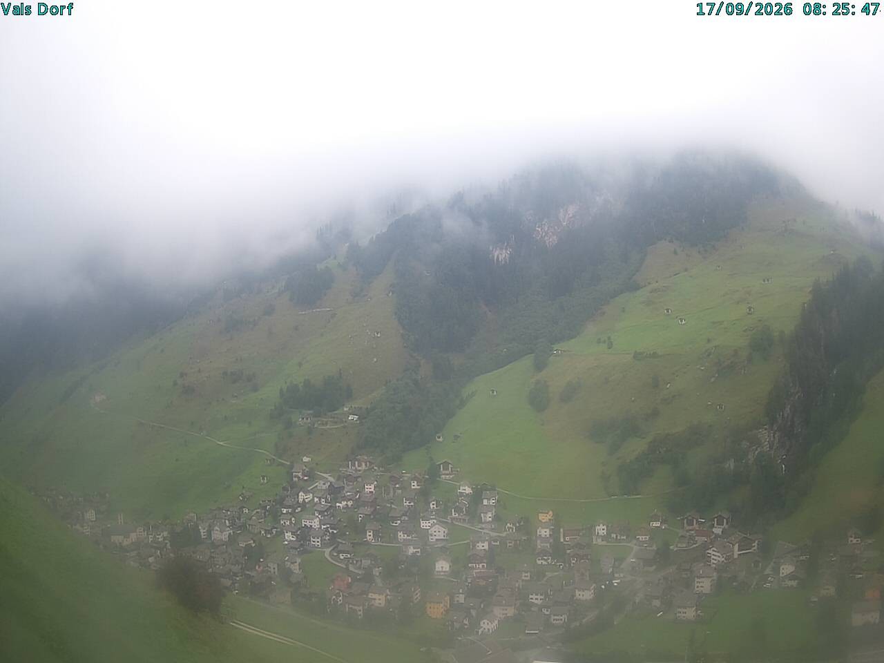 Archiv Foto Webcam Blick auf das Dorf Vals