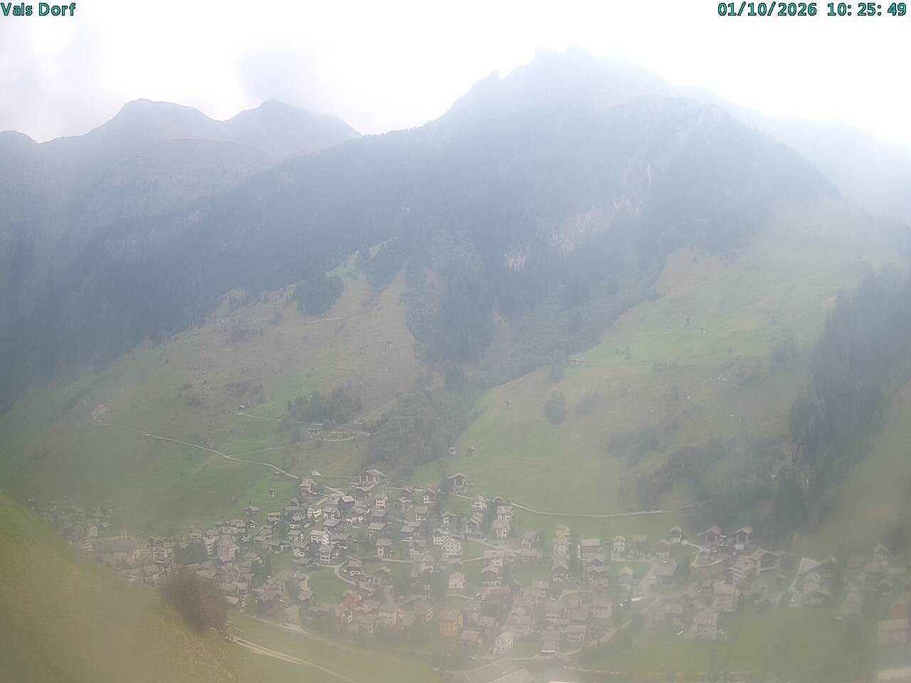 Archiv Foto Webcam Blick auf das Dorf Vals