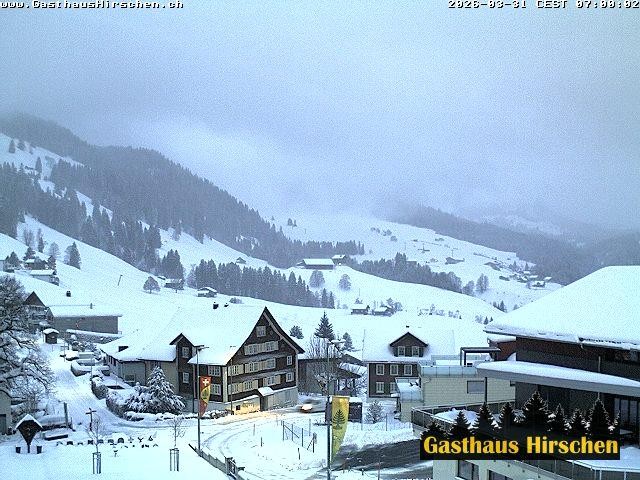 Archived image Webcam restaurant Hirschen, Oberiberg