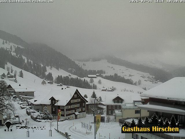 Archived image Webcam restaurant Hirschen, Oberiberg