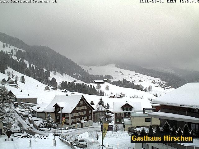 Archived image Webcam restaurant Hirschen, Oberiberg