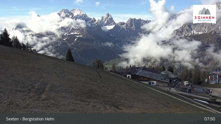 Archiv Foto Webcam Helm Plateau in den Sextner Dolomiten