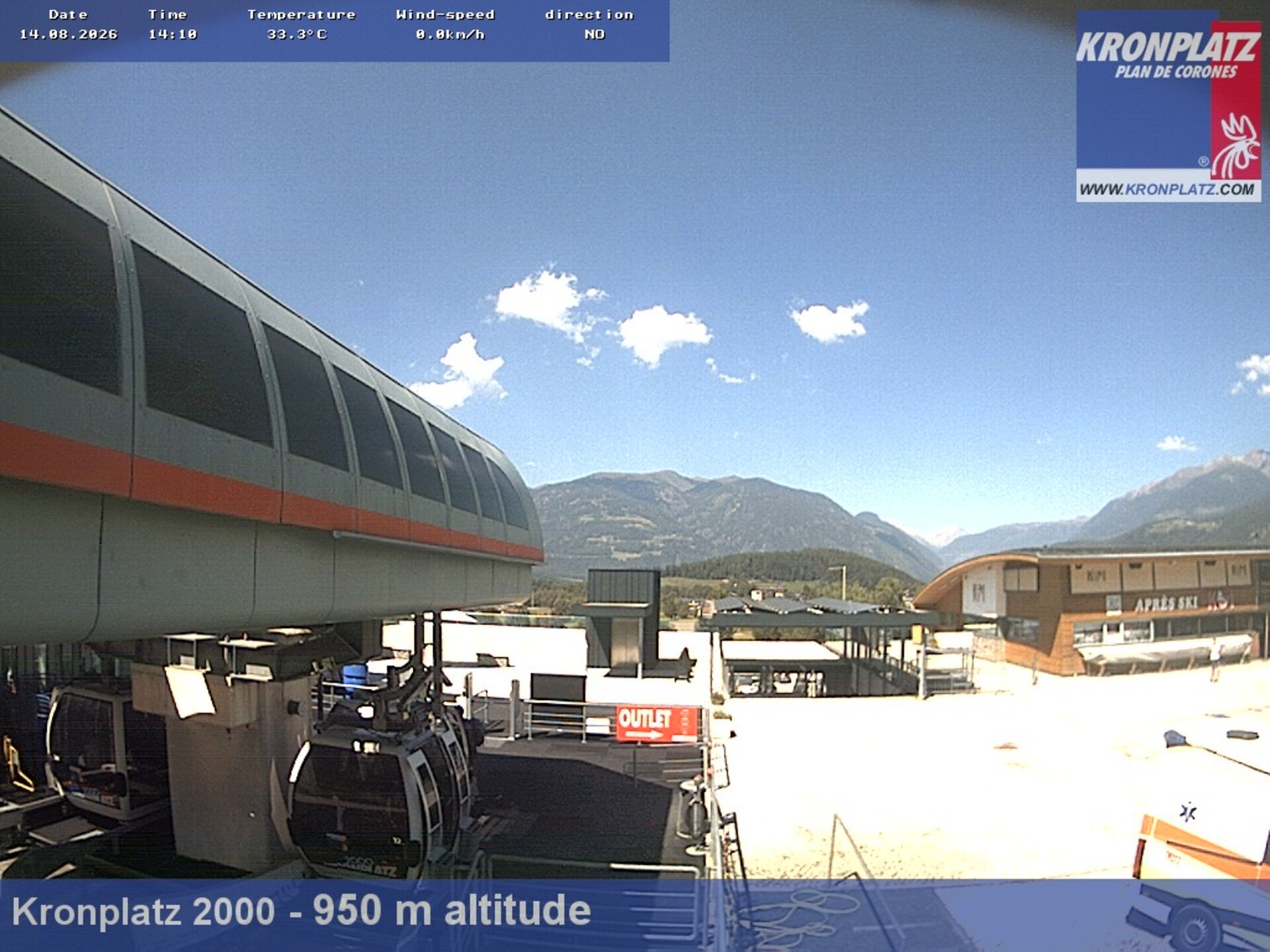 Archiv Foto Webcam Talstation Kronplatz I und II, Südtirol