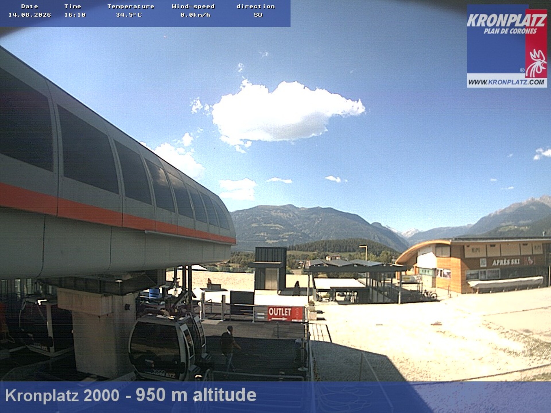 Archiv Foto Webcam Talstation Kronplatz I und II, Südtirol