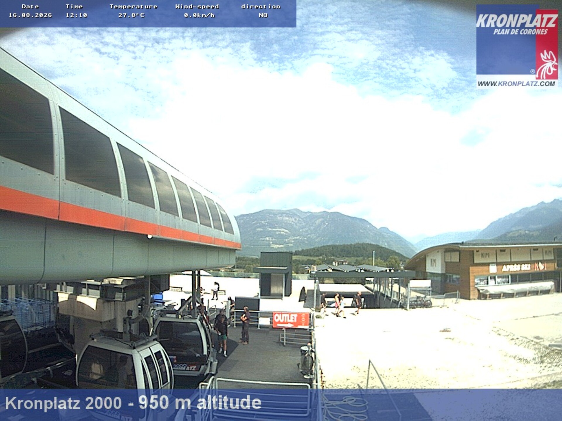 Archiv Foto Webcam Talstation Kronplatz I und II, Südtirol