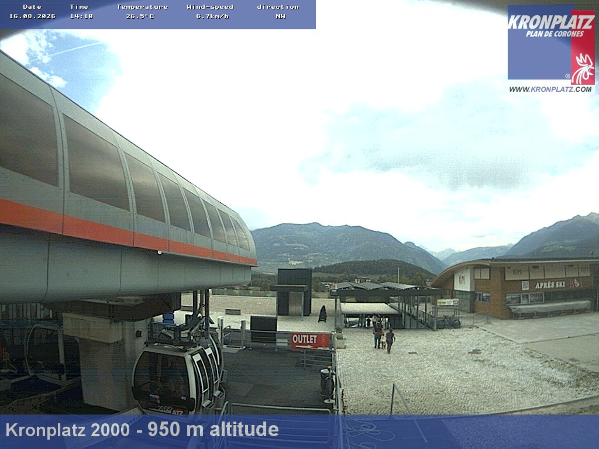 Archiv Foto Webcam Talstation Kronplatz I und II, Südtirol