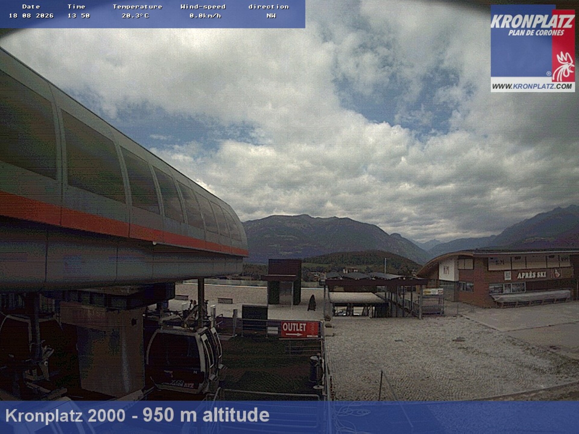 Archiv Foto Webcam Talstation Kronplatz I und II, Südtirol