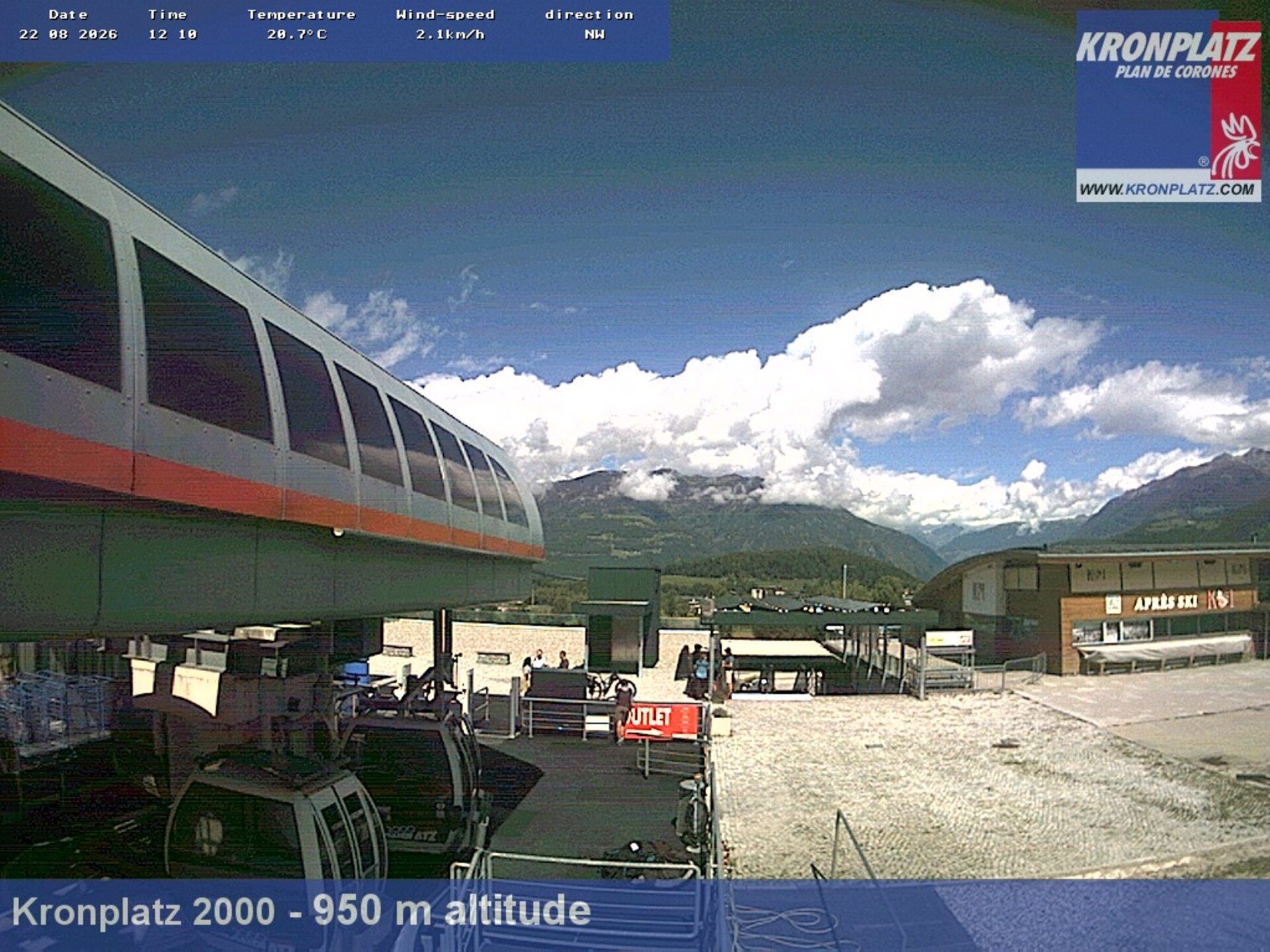 Archiv Foto Webcam Talstation Kronplatz I und II, Südtirol