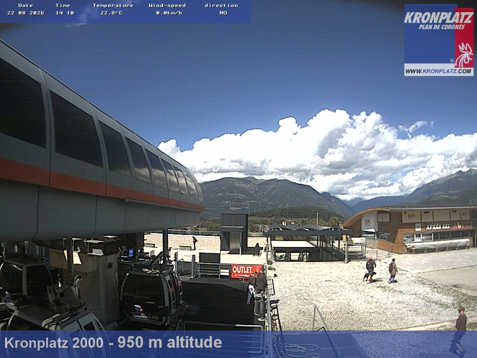 Archiv Foto Webcam Talstation Kronplatz I und II, Südtirol