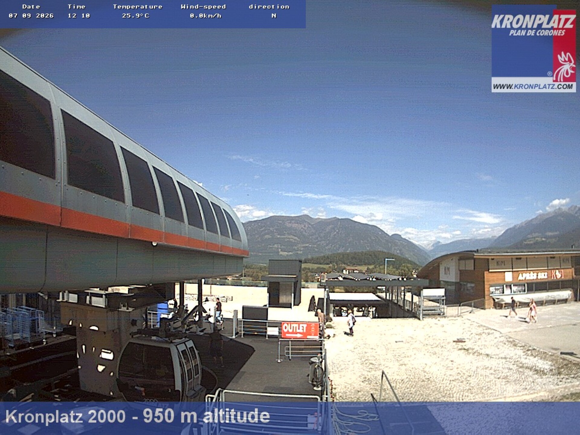 Archived image Webcam base station Kronplatz I and II, South Tyrol